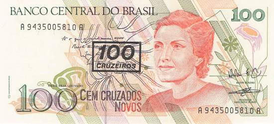 100 Cruzeiros 1990